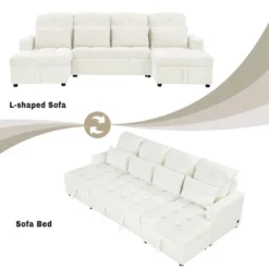 110.2"W Oversized U-Shaped Sectional Sofa, Pull-Out Sofa Bed With Double Storage Chaise Lounges And 2 USB Ports - ModernLuxe 16 110.2"W Oversized U-Shaped Sectional Sofa, Pull-Out Sofa Bed With Double Storage Chaise Lounges And 2 USB Ports - ModernLuxe -Baxton Studio Shop GUEST f9a869a9 bd1d 4c7e bacf e61d3a1ad8e9