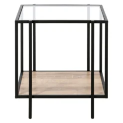 Black Bronze Side Table With Limed Oak Shelf - Henn&Hart 11 Black Bronze Side Table With Limed Oak Shelf - Henn&Hart -Baxton Studio Shop GUEST f9d14502 6bc0 44cd 84bb 081e61f61439