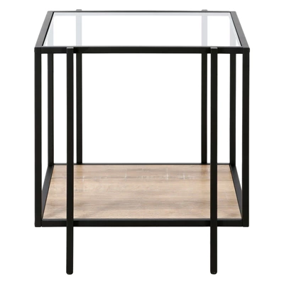 Black Bronze Side Table With Limed Oak Shelf - Henn&Hart 4 Black Bronze Side Table With Limed Oak Shelf - Henn&Hart - Image 4