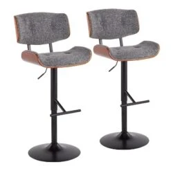 Set Of 2 Lombardi Mid-Century Modern Adjustable Counter Height Barstool - Lumisource -Baxton Studio Shop GUEST fa28ab69 7bd1 4b90 9208 9149cc17d20c