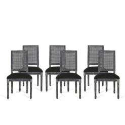 Christopher Knight Home Brownell French Country Wood And Cane Upholstered Dining Chairs (Set Of 6) -Baxton Studio Shop GUEST fa66fa79 b41d 4093 9d64 18db9a2bff8a