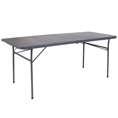 Emma And Oliver 6-Foot Bi-Fold Plastic Banquet And Event Folding Table With Handle 7 Emma And Oliver 6-Foot Bi-Fold Plastic Banquet And Event Folding Table With Handle - Image 7