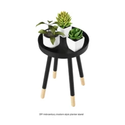 Hastings Home Round End Table – Wooden Stand With Tray Top, Black -Baxton Studio Shop GUEST fa8241bb 378d 441c 8826 d4be8a3fb8b9