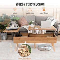 Costway 47'' Lift Top Coffee Table Central Table With Hidden Compartments For Living Room -Baxton Studio Shop GUEST fa9f2383 0162 4c9f 8225 d91193e68c56