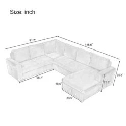 U-Shaped Modular Sofa With Storage Lounge Chair, 6-Seater Oversized Sofa With USB Interface - ModernLuxe 21 U-Shaped Modular Sofa With Storage Lounge Chair, 6-Seater Oversized Sofa With USB Interface - ModernLuxe -Baxton Studio Shop GUEST faefd47d 80b4 4187 89d0 c0c2262a1999