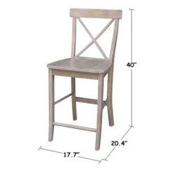 X Back Stool Washed Gray/Taupe - International Concepts -Baxton Studio Shop GUEST fb3e4447 8625 4375 98ab 4f7fd33f2d4c