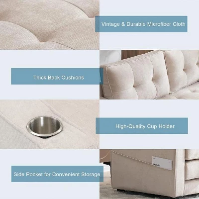 Karl Home |64.2 Inch Sleeper Sofa Sofa Bed 3 Karl Home |64.2 Inch Sleeper Sofa Sofa Bed - Image 3