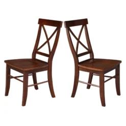 Set Of 2 X Back Chairs With Solid Wood Seats Espresso - International Concepts 14 Set Of 2 X Back Chairs With Solid Wood Seats Espresso - International Concepts -Baxton Studio Shop GUEST fb5ff0fa 3ef9 472c 8685 2c835d127f36