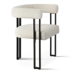 Velvet Dining Chairs Set Of 4, Upholstered Accent Armchairs With Geometric Black Metal Legs For Kitchen Or Dining Room - Maison Boucle 17 Velvet Dining Chairs Set Of 4, Upholstered Accent Armchairs With Geometric Black Metal Legs For Kitchen Or Dining Room - Maison Boucle -Baxton Studio Shop GUEST fba5b43e 885d 4de6 9548 9660d79b2ae5