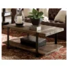 42" Modesto Solid Coffee Table Brown - Alaterre Furniture: Industrial Style, Wood, Metal Legs, Fixed Shelf