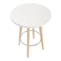 29" Ahoy Metal/Wood Counter Height Table Chrome/White - LumiSource -Baxton Studio Shop GUEST fba8b8ff eb35 450d 83e4 18bc51463830