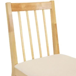 Sunnydaze Decor Sunnydaze Indoor 5-Piece Solid Rubberwood Dining Table And Chairs Set - Natural With Beige Cushions -Baxton Studio Shop GUEST fbafd341 2e89 430f ab9a 1454f9b78071