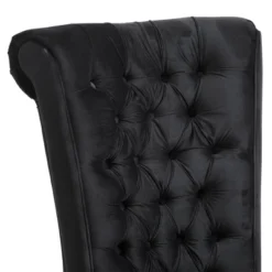 HOMCOM High Back Accent Chair, Upholstered Armless Chair, Retro Button-Tufted Royal Design With Thick Padding And Rubberwood Leg, Black -Baxton Studio Shop GUEST fbce1554 d79a 4693 a413 ff5efef3f686