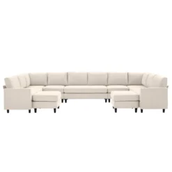 Hyleory Spacious 12-Seater U-Shaped Modular Sofa With Ottomans,Relaxed Style, Reconfigurable Design -Baxton Studio Shop GUEST fbf2d33c 0fc2 41e4 a9c7 1a1ef1266d2e