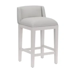 Set Of 2 26" Bronn Non Swivel Counter Height Barstools White /Silver - Hillsdale Furniture -Baxton Studio Shop GUEST fc07944a 49b5 43fd b882 023ed096f76d