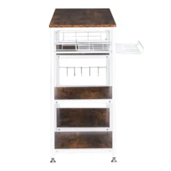 Karl Home 3-Tier Kitchen Baker's Rack Utility Storage Shelf Microwave Stand Storage Cart -Baxton Studio Shop GUEST fc0cd1b3 d23c 40e3 8fed 95e3ef38c3f8