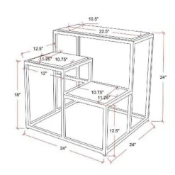 Camber 3 Tiered Plant Stand Side Table Gold - Powell Company -Baxton Studio Shop GUEST fc135288 460f 472a 8a78 bc7d590ef5a0