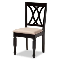 Set Of 4 Reneau Finished Wood Dining Chairs Brown - Baxton Studio: Rubberwood Frame, Polyester Seat, Foam Padding -Baxton Studio Shop GUEST fc6134db df81 4992 813c ee7c7d07d845