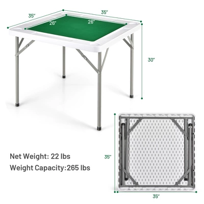 Costway 35'' 4-Player Mahjong Card Game Portable Folding Table W/Cup & Coin Holder 8 Costway 35'' 4-Player Mahjong Card Game Portable Folding Table W/Cup & Coin Holder - Image 8