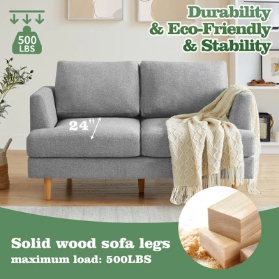 Gericco Loveseat Sofa 56", Small Couches For Small Spaces, Mid Century Love Seat Couches For Living Room, Upholstered 2-Seater Small Couch 8 Gericco Loveseat Sofa 56", Small Couches For Small Spaces, Mid Century Love Seat Couches For Living Room, Upholstered 2-Seater Small Couch - Image 8