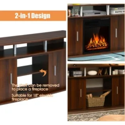 Costway 63'' Fireplace TV Stand W/18'' 1500W Electric Fireplace Up To 70'' Walnut 14 Costway 63'' Fireplace TV Stand W/18'' 1500W Electric Fireplace Up To 70'' Walnut -Baxton Studio Shop GUEST fd3781aa 2bed 4796 9ad8 7f3bd0bde5a7