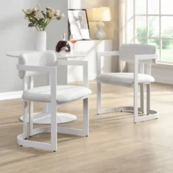 Christopher Knight Home Celica Modern Faux Wood Finish Upholstered Metal Dining Chairs (Set Of 2) -Baxton Studio Shop GUEST fd533f36 db7e 4c0f a578 4b705cbc122d