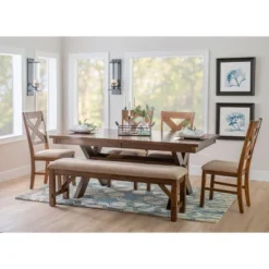 Jackson Dining Table Dark Hazelnut - Powell Company. -Baxton Studio Shop GUEST fd6a2329 8929 4314 b5d6 2bb18f3c0c3e