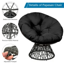 Costway Rattan Papasan Chair Ergonomic Chair 360-degree Swivel Soft Cushion Garden Red BlackGreen -Baxton Studio Shop GUEST fd951f9f a97b 4edc 94dd 3d846bfd6f9d
