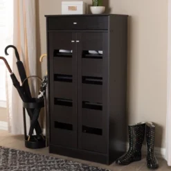 Acadia Modern And Contemporary Finished Shoe Cabinet Dark Brown - Baxton Studio 18 Acadia Modern And Contemporary Finished Shoe Cabinet Dark Brown - Baxton Studio -Baxton Studio Shop GUEST fd9ff826 0524 41ce be91 4f75afb95f30