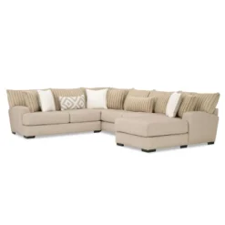 HOMES: Inside + Out Telven 139" L Shaped Sectional Chenille With Pillows -Baxton Studio Shop GUEST fdadd46d e102 4952 b6af 51fae8ea01f5