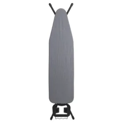 Household Essentials Ultra Ironing Board 4-Leg Cotton Cover Matte Black Frame Gray Cover: Collapsible Metal, 63" X 14.17" -Baxton Studio Shop GUEST fdb384bf ddf6 4e6f bd8c bc0dfc5a4707