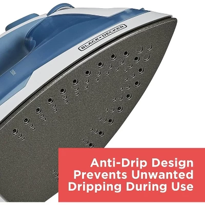 Black & Decker BLACK+DECKER Easy Steam Compact Iron For Clothes, Automatic Shutoff, Nonstick Plate, Light Weight, 1200 Watts 8 Black & Decker BLACK+DECKER Easy Steam Compact Iron For Clothes, Automatic Shutoff, Nonstick Plate, Light Weight, 1200 Watts - Image 8