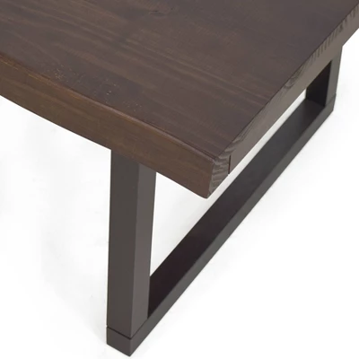 Jennings Live Edge Cocktail Table Cherry/Black - Steve Silver Co.: Pine Veneer, Metal Glides, CSA Certified 3 Jennings Live Edge Cocktail Table Cherry/Black - Steve Silver Co.: Pine Veneer, Metal Glides, CSA Certified - Image 3
