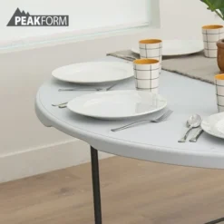 Peakform Round Multipurpose Banquet Table Lightweight Durable Folding Desk With Secure Base For Indoor And Outdoor Events, 60 Inch, White -Baxton Studio Shop GUEST fe1d77e0 ee3c 4dc3 a2a6 9fddf82062ec