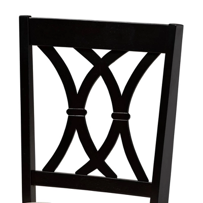 7pc Reneau Upholstered Wood Dining Set Sand Brown/Espresso - Baxton Studio 3 7pc Reneau Upholstered Wood Dining Set Sand Brown/Espresso - Baxton Studio - Image 3