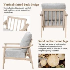 Retro Accent Chair With Solid Wood Frame And Vertical Slatted Back-ModernLuxe 19 Retro Accent Chair With Solid Wood Frame And Vertical Slatted Back-ModernLuxe -Baxton Studio Shop GUEST fe38a98f e51d 4f82 ab3e f7f66a49b1ea