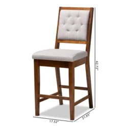 2pc Gideon Fabric Upholstered And Wood Counter Height Barstool Set - Baxton Studio -Baxton Studio Shop GUEST fe45ebc4 88cf 4bba 80a3 36ffca83b67b