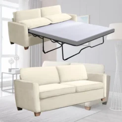 Mjkone Modern Velvet 2-in-1 Pull Out Sleep Sofa Bed -Baxton Studio Shop GUEST feab6b3d ad19 419c 9224 b1552c6ff257