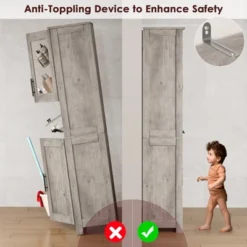 Pantry Cabinet, Tall Bathroom Storage Cabinet With Glass Doors And Adjustable Shelf, Freestanding Cupboard Tall Linen Cabinets -Baxton Studio Shop GUEST feb5945d b9b8 4ac9 9ce3 788d833da6e5