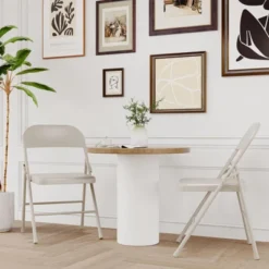 2/4 Pack Folding Chairs With Comfort Sit Board And Durable Steel Frame, Portable Kitchen Chair, 350lb Weight Capacity -Baxton Studio Shop GUEST feb6b15f f369 48f4 85a2 a834ef443dc5