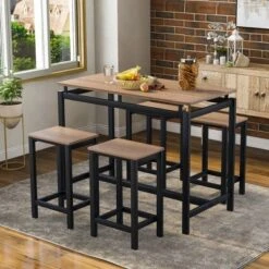 Modernluxe 5-Piece Kitchen Counter Height Table Set With 4 Chairs-Industrial 17 Modernluxe 5-Piece Kitchen Counter Height Table Set With 4 Chairs-Industrial -Baxton Studio Shop GUEST febde15c 38b0 46b2 9774 4de228f68622
