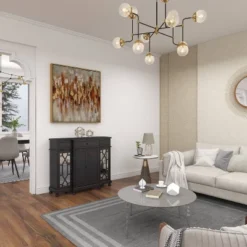 Glam Mirror And Wood Storage Cabinet Black - Olivia & May 34 Glam Mirror And Wood Storage Cabinet Black - Olivia & May -Baxton Studio Shop GUEST fed2b408 a195 4015 8bab ec01d21a78b4