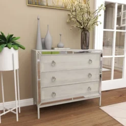 Glam Painted Wood And Mirror Chest White - Olivia & May -Baxton Studio Shop GUEST fed7e55a 8d6c 41b9 a392 7bc1fb1d1492