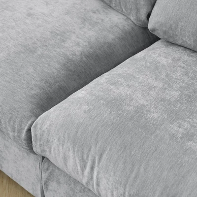 Cloud Couch Modular Sectional Sofa,100.5" U Shaped Couch, Oversized Convertible Wide Seater,3 Seater With 2 Ottomans For Living Room SetGray 9 Cloud Couch Modular Sectional Sofa,100.5" U Shaped Couch, Oversized Convertible Wide Seater,3 Seater With 2 Ottomans For Living Room SetGray - Image 9