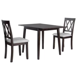 Foldable Dining Table Set For Small Space, 5 Pcs Set Farmhouse Style, Small Kitchen Table Set With Drop Leaf And 4 Dining Upholstered Chairs, Black 24 Foldable Dining Table Set For Small Space, 5 Pcs Set Farmhouse Style, Small Kitchen Table Set With Drop Leaf And 4 Dining Upholstered Chairs, Black -Baxton Studio Shop GUEST fee52750 1820 4fb1 aa3f 94c9039c28d9