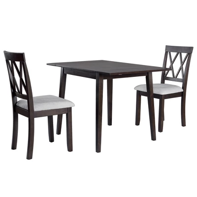 Foldable Dining Table Set For Small Space, 5 Pcs Set Farmhouse Style, Small Kitchen Table Set With Drop Leaf And 4 Dining Upholstered Chairs, Black 10 Foldable Dining Table Set For Small Space, 5 Pcs Set Farmhouse Style, Small Kitchen Table Set With Drop Leaf And 4 Dining Upholstered Chairs, Black - Image 10
