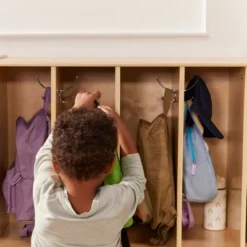 ECR4Kids 16-Section Coat Locker, Classroom Furniture, Natural -Baxton Studio Shop GUEST fef66a49 5e39 4457 8d0a cecd63c2da83