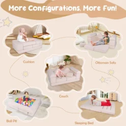 Infans Kids Modular Play Couch Play Set W/ Suede Fabric Cover High-Density Foam -Baxton Studio Shop GUEST fefa8d58 8476 4ac0 9bc3 1f8ab703cbff