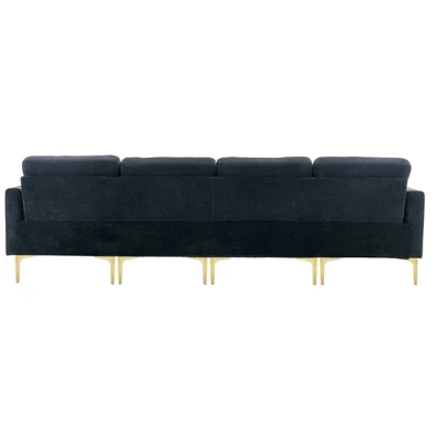 111" U-Shape Convertible Sectional Sofa Couch With Movable Ottoman-ModernLuxe 10 111" U-Shape Convertible Sectional Sofa Couch With Movable Ottoman-ModernLuxe - Image 10