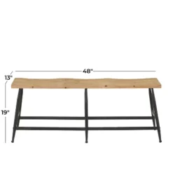 Industrial Metal And Wood Bench Brown - Olivia & May -Baxton Studio Shop GUEST ff16aaae 555f 42a8 9472 43c6863f0497